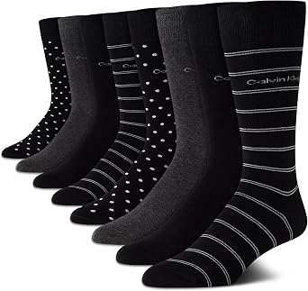 Calvin Klein Mens 8 Pack Breathable Cotton Dress Crew Work Socks