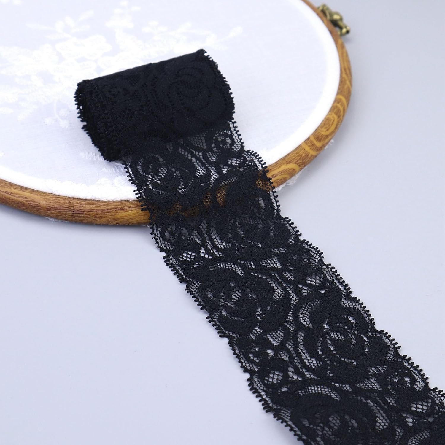 Elastic Lace Trim Floral Stretch Lace Ribbon for Crafts Decorating (6 Yards, Mix Multicolor)