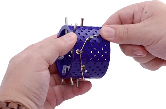 Artistic Wire 3D Bracelet Jig, with 20 Pegs 22 mm / 0.86 in, L x 4 mm / .15 in, O.D. and Holder Tubes