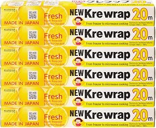Krewrap Plastic Cling Wrap, Pack of 6, 65 sq ft. Per Roll, Clear