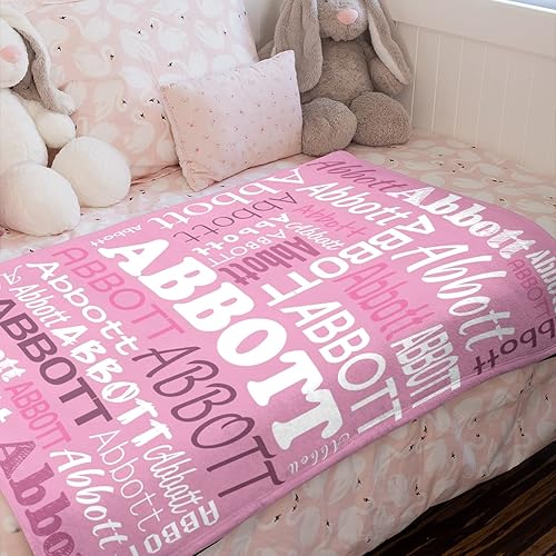 Miniatura 7 de Mantas de monograma personalizadas con nombres, manta personalizada para bebés niñas, manta de envolver con inicial, regalos personalizados