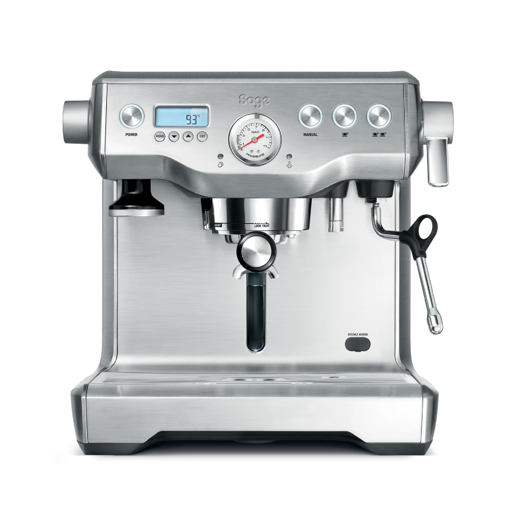 Sage Dual Boiler - Cafetera Profesional con Espumador de Leche Manual, Acero Inoxidable