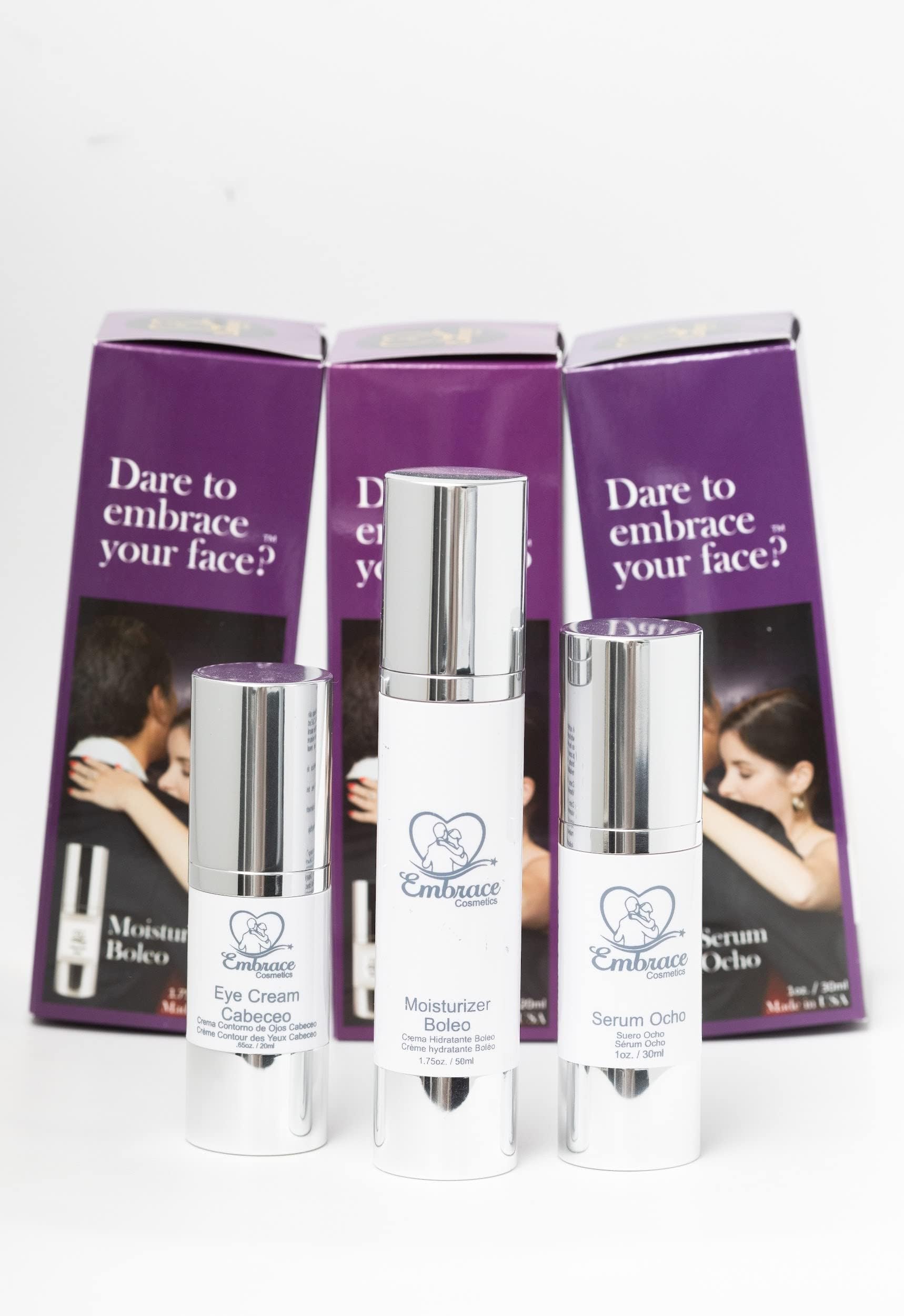 Embrace Kincare Collection I - Includes Eye Cream Cabeceo, Serum Ocho, and Moisturizer Boleo