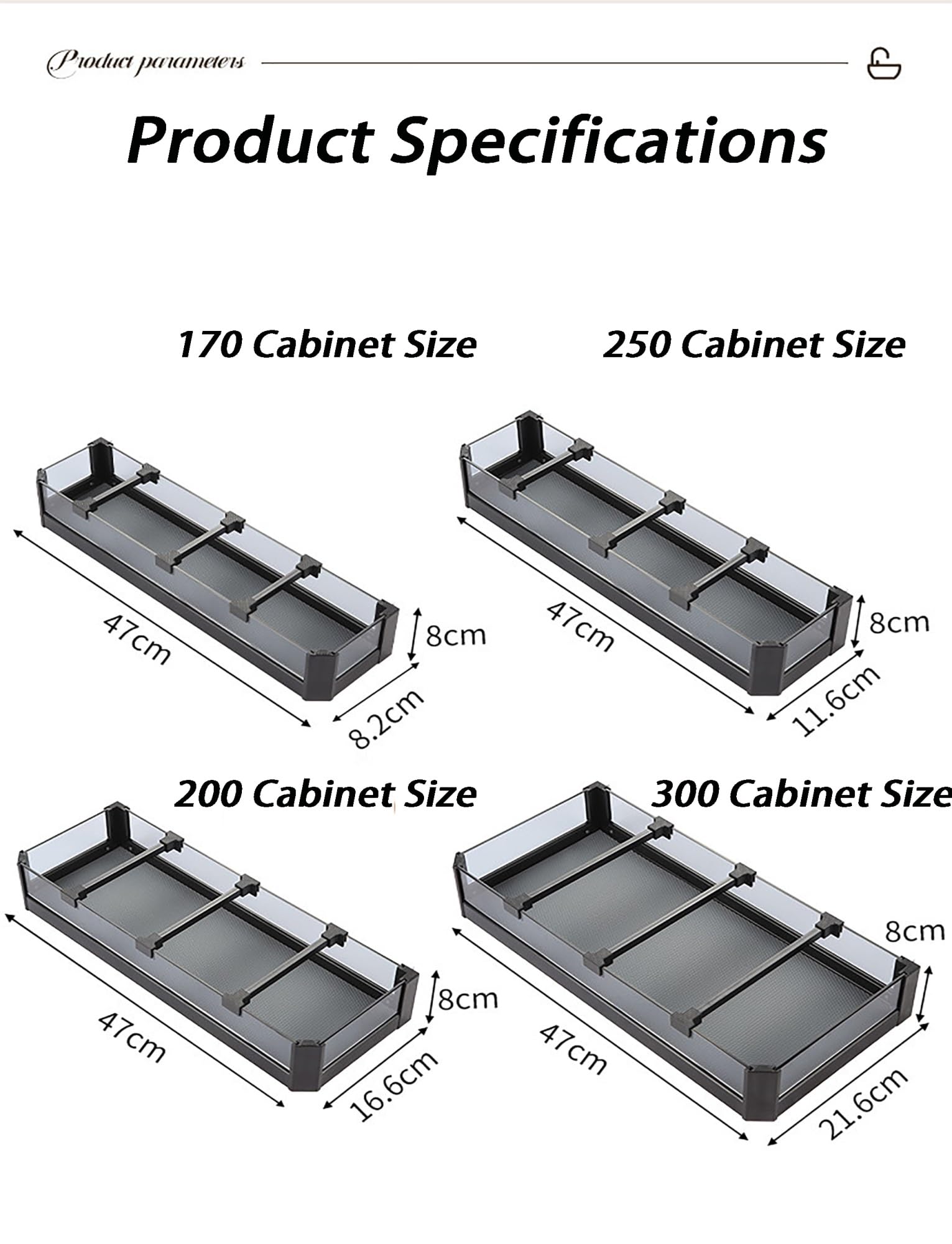 Organizer estraibile per armadietto, cassetto estraibile sotto il lavandino, cestino portaoggetti per cucina, bagno, vanità, sotto il lavandino