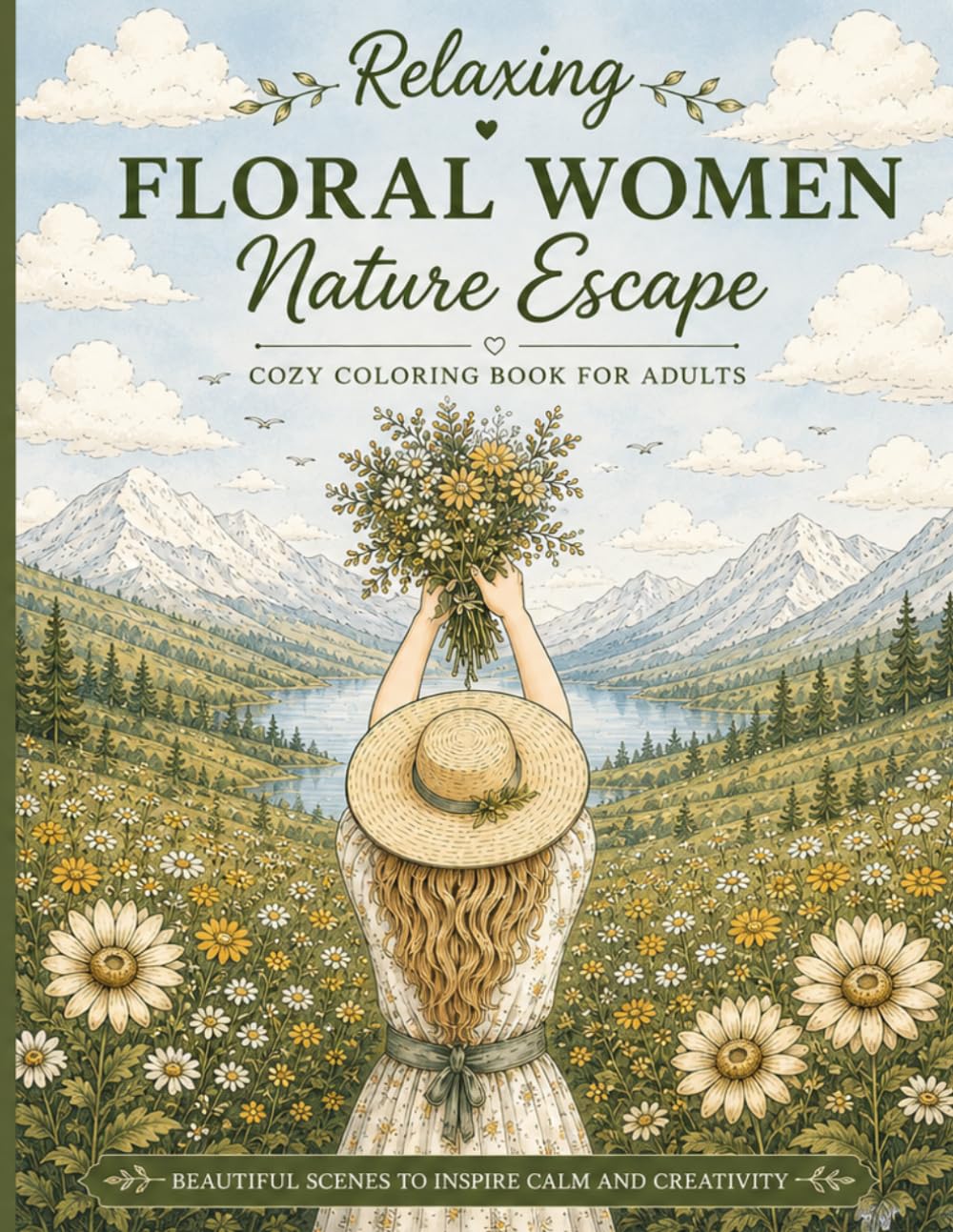 Relaxing Floral Women: Nature Escape (Relaxing Floral Women Coloring Book)