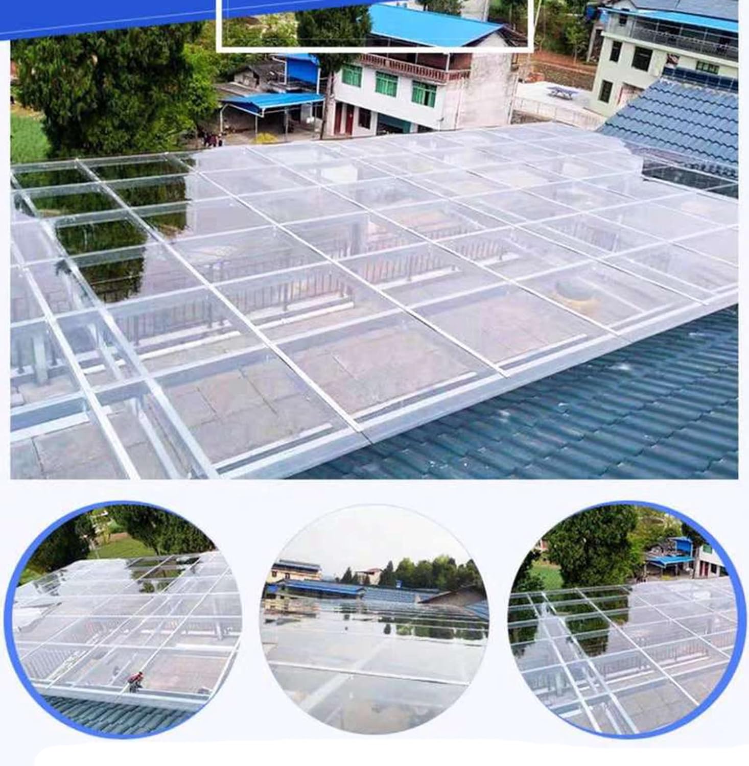 Clear Polycarbonate Roofing Sheet,Easy to Cut Durable PC Glassfiber Panel,Sunshine Board Rainproof Insulation Green House Plastic Cover,for Greenhouses,Canopy,Cold Frame (WxL: 1.2x7m)