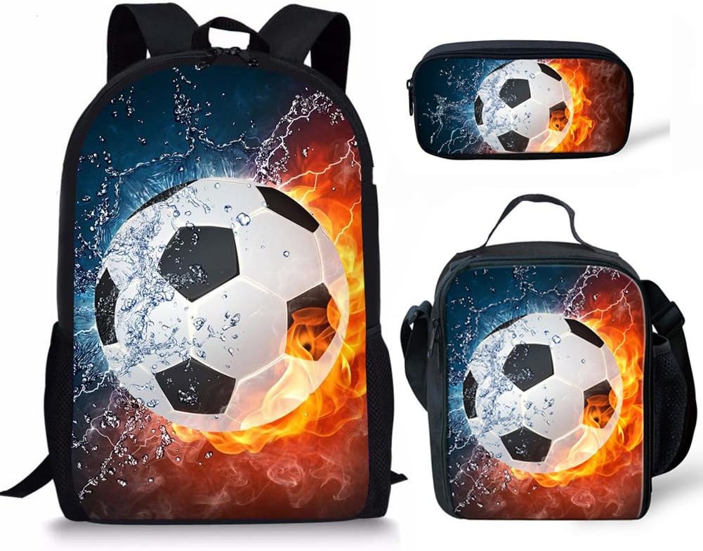 Ubuy Soccer Print Backpack Cool Soccer Bags Kids Soccer Backpack