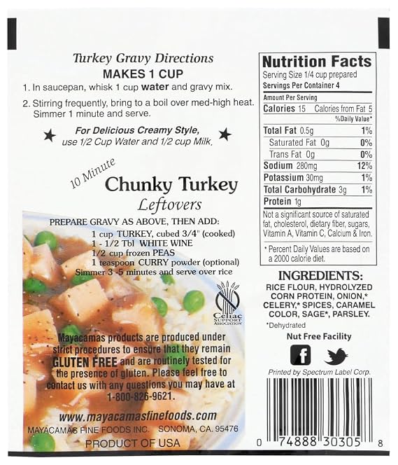 Mayacamas Turkey Gravy Mix, Vegetarian 0.70-Ounce Units (Pack of 12)
