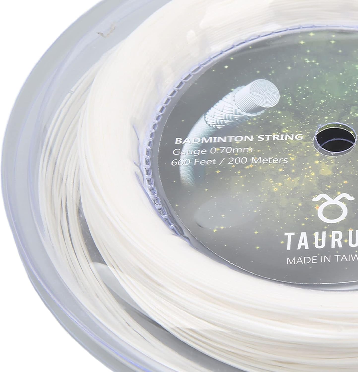 POWERTI BX70 Badminton Rackets String High Elastic Nylon Badminton Racquet String 0.7mm Badminton String 200m Reel (White)