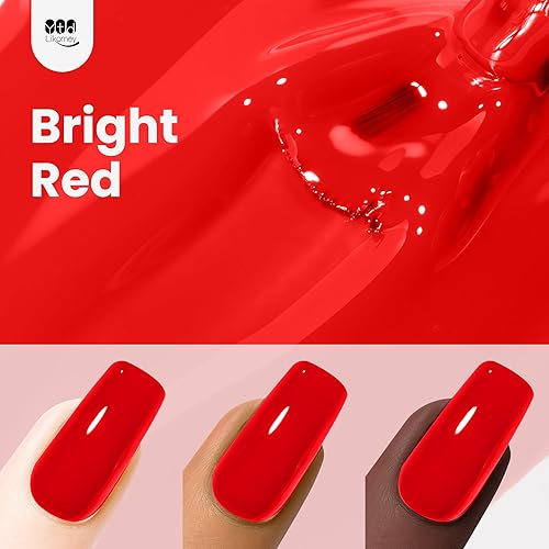 Miniatura 5 de YTD Likomey Esmalte de uñas de gel, 1 unidad de 0.5 fl oz (0.5 fl oz) de gel de uñas UV de color rojo brillante, esmalte de gel de alto pigmento