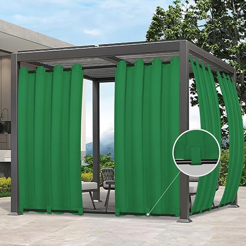 Easy-Going Outdoor Curtains for Patio 1 Panel, 54x120 inch, Green