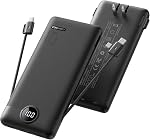 10000mAh Portable Phone Charger, Built-in AC Plug & Cables, Pink | 1 Pack, Slim Battery Pack with LED Display, Built-in Micro/USB-C/Phone cables, Travel Essential