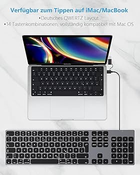 Ratón Inalambrico Teclado De Cable De Aluminio Para Apple Mac OS