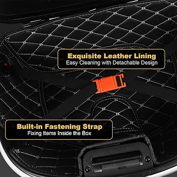 Universal Motorcycle Rear Top Box Tail Trunk Luggage Case,49 Litre Hard Case with Mounting Hardware, Black