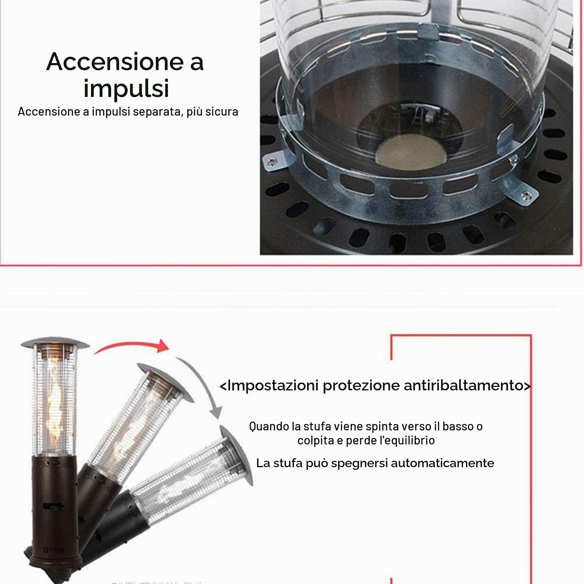 Riscaldatore per patio, riscaldatore da esterno di alta qualità, 15 kW, riscaldamento rapido per terrazza in piedi, per giardino, commerciale/casa, marrone piccola sorpresa
