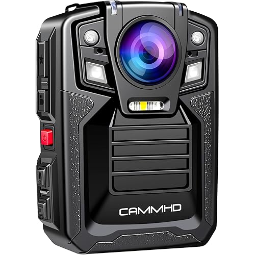 CAMMHD V8-1TB 4K Body Camera with Audio and Video Recording, 2160P Body Cam Two Battery 4400mAh Work 14H, H.265 Video Recorder, IP68 Waterproof, Night Vision Police Body Camera with Charging Dock