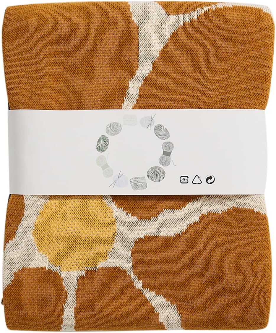 Luxurious All-Season 100% Cotton Blanket – Breathable Sofa Throw Blanket with Vibrant Design, Ideal for Couch and Bed, Decorative & Comfortable, 51 x 63 Inches (Turmeric) - Image 4