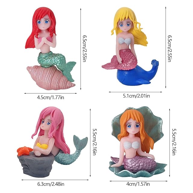Foto 4 de 8 de Rosixehird Decoraciones para peceras, 4 Decoraciones pecera, Figuritas en Miniatura para Manualidades