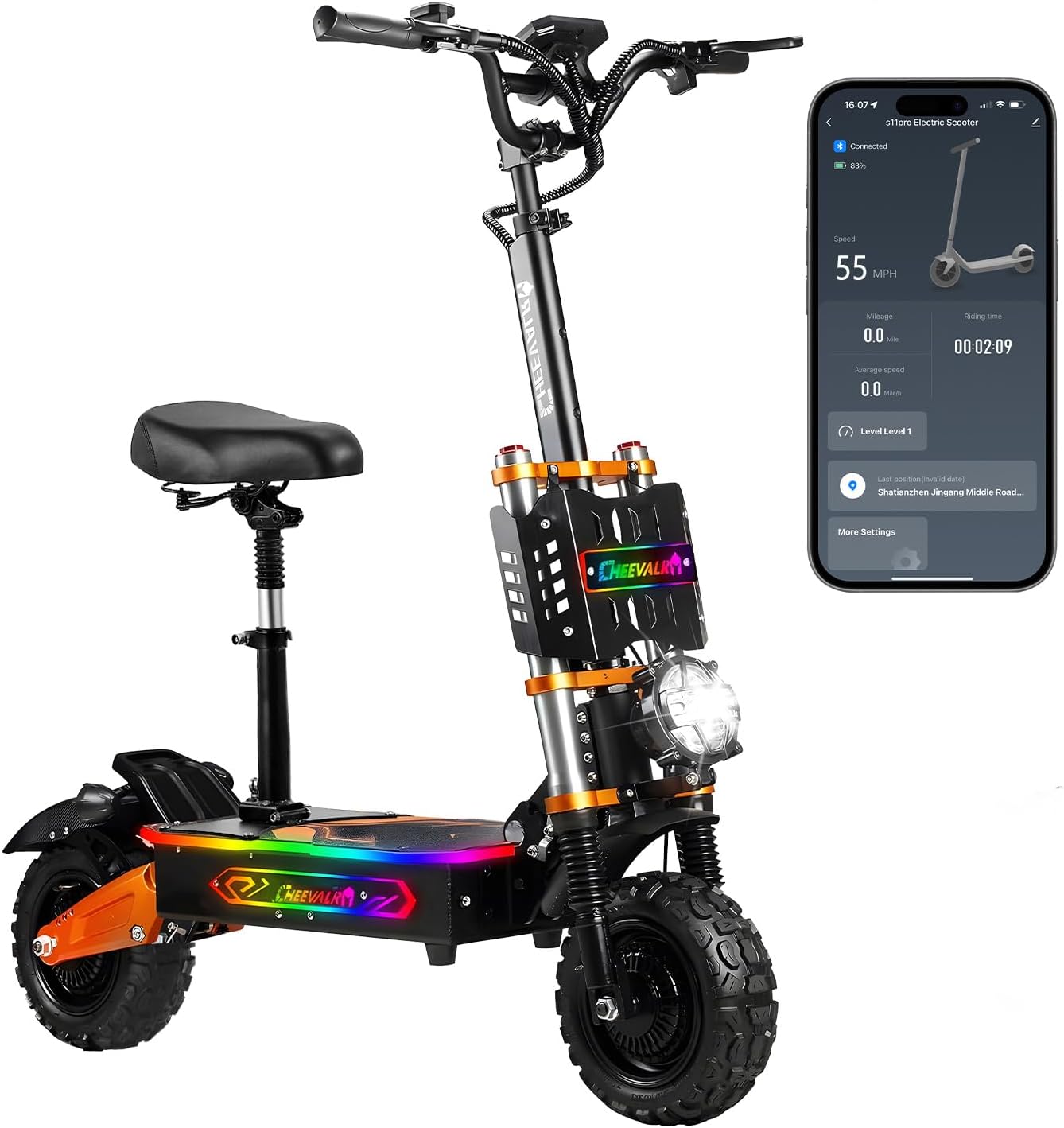 RD1 Dual Motor Off Road Electric Scooter for Adults - 55 MPH, 75-Mile Range, 6000W Peak, 11-Inch Tires, UL2272 Certified product image