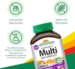 Gomme multivitaminée Jamieson 100 % complète pour adultes saveur agrumes, avec lutéine, calcium et biotine. Soutient l'immunité, l'énergie et la santé globale, sans couleurs, saveurs ou conservateurs artificiels, une par jour, 80 unités