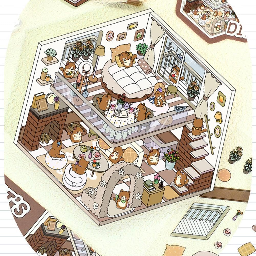 20 Sets 3D DIY Aufkleber - Kreative Miniatur-Laden Szenen Zum Gestalten