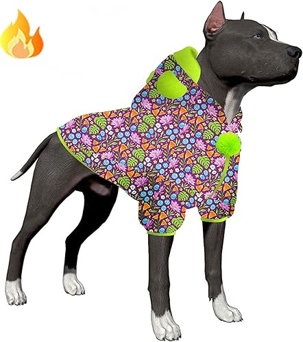 Miniatura 1 de LovinPet Chaquetas para perros gran danés, ropa cálida y agradable a la piel de primera calidad, con forro polar suave, ropa de perro azul jurásico