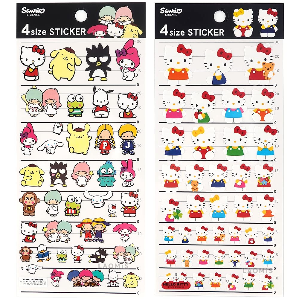 Sanrio 4 Size Schedule Planner Stickers / Pack of 2 (Sanrio Mix / Hello Kitty [ 760731 / 715450 ])