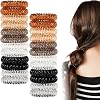 24 Pcs Spiral Hair Ties, Plastic Hair Coil Bands Multicolor Hair Elastic Bands Spiral Ponytail Holder Traceless Coil Hair Ties Phone Cord Bobbles Hair Bands Set for Women Girls