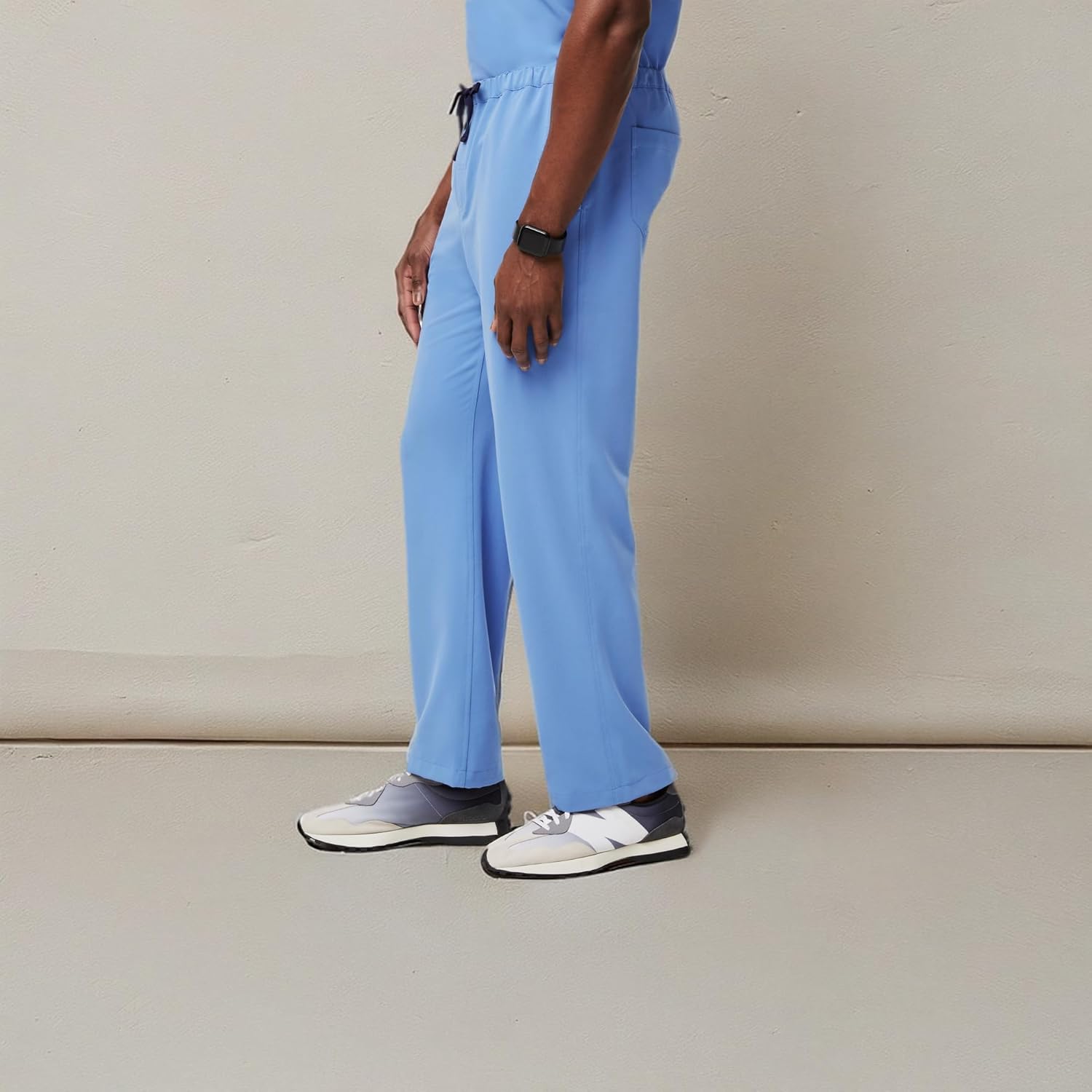 FIGS Pisco Basic Scrub Pants for Men — Structured Fit, Straight Leg, 4 Pockets, Anti-Wrinkle – Ceil Blue, XXL Short - Image 9