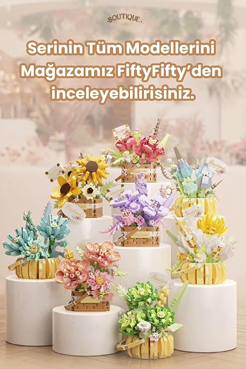 Panlos BOUTIQUE Serisi Mini Çiçek Buketi 524 Parça Oyuncak Yapım Seti -FFP1091