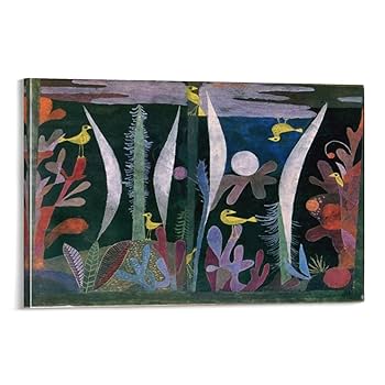 パウル・クレー、【黄色い鳥のいる風景】、希少な額装用画集より、状態良好 パウル・クレー、【黄色い鳥のいる風景】、希少な額装用画集より