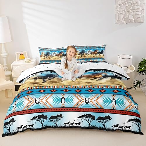 Miniatura 25 de Feelyou - Juego de edredón retro hippie con flores, tamaño King, para niños, con diseño de plantas florales botánicas de los 60 y 70, edredón Multi