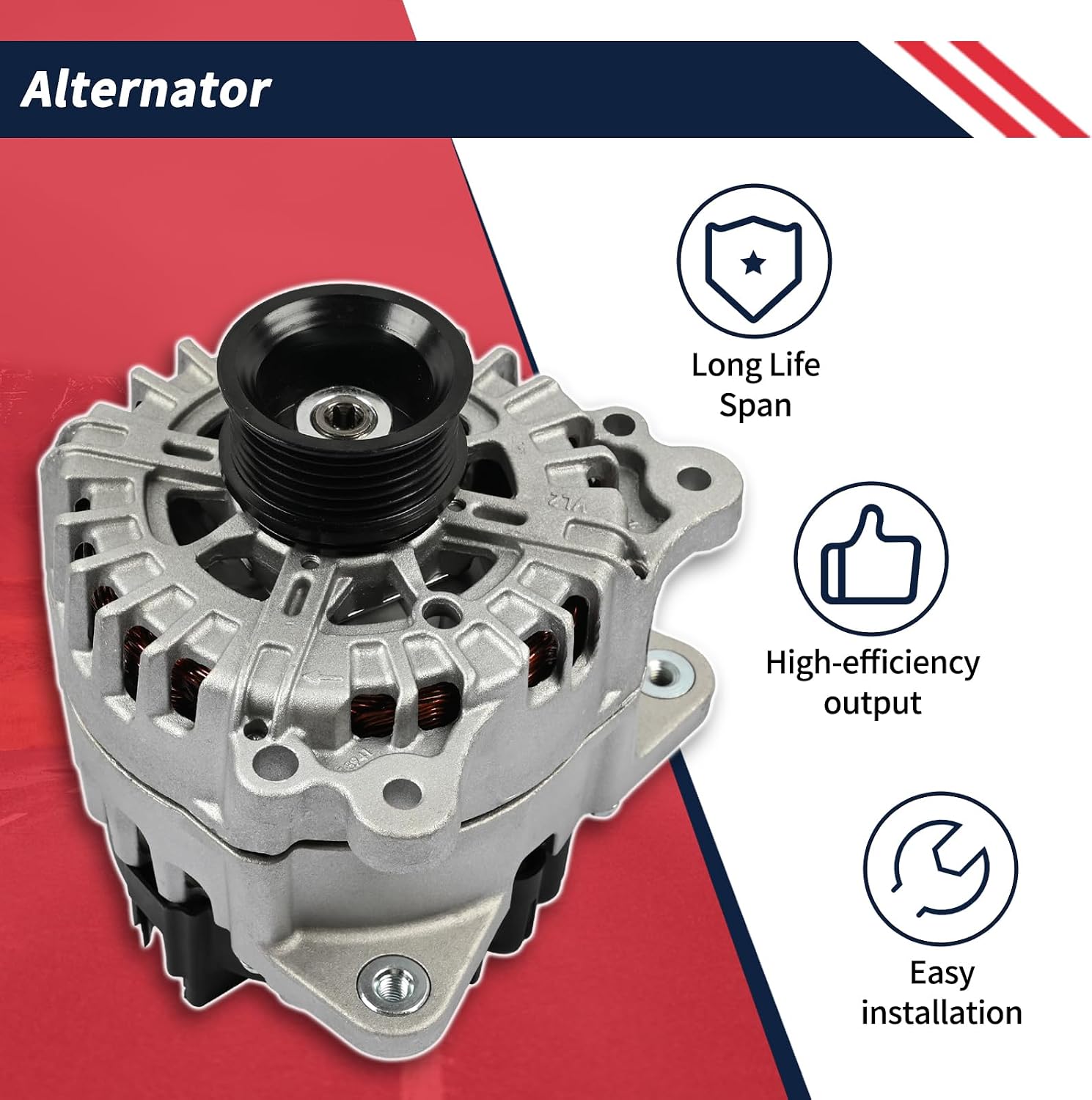 FG23S065 Alternator 12V 220A Compatible with Audi Q7 2013 2014 2015 V6 3.0L GAS Supercharged TFSI CW 6-Groove High Output Electrical Generator 06E903023B 6E903023B 11821 A3123 439816 440470