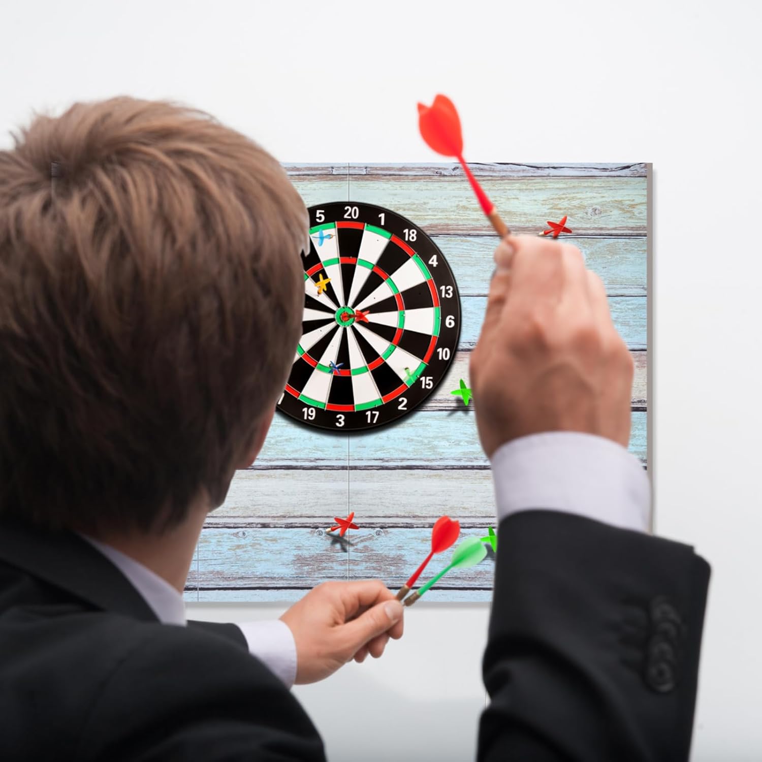 Dart Board Wall Protector, 47 x 35 in, 0.5 in Thick Felt Dart Board Surround Backboard, Self-Adhesive Wall Protection Backing, Cork Alternative for Game Room, Bar, Man Cave