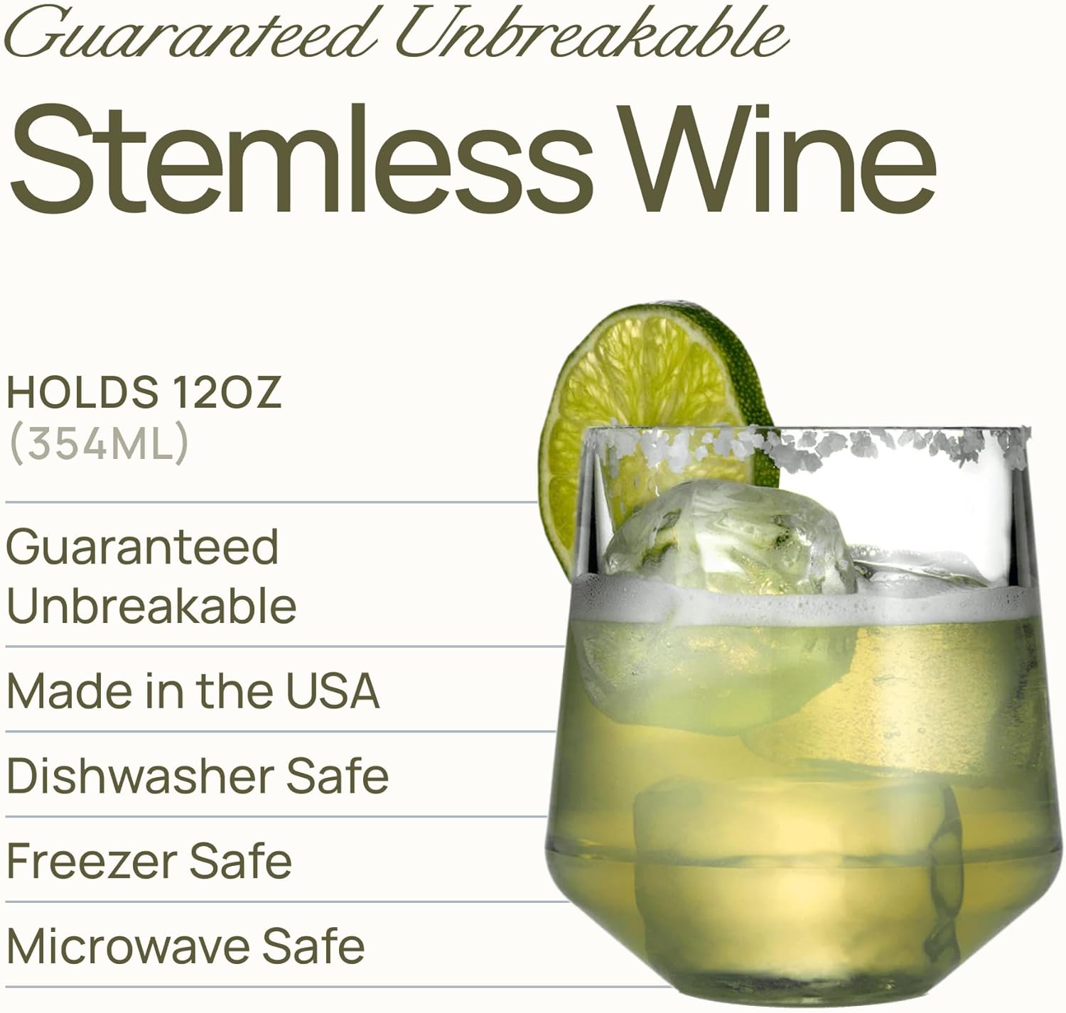 Drinique Unbreakable Stemless Wine Glasses - Set of 4 - Made in USA 12 oz Tritan Unbreakable Plastic Wine Glasses, Reusable for Indoor or Outdoor Use, BPA Free & Shatterproof, Red - Image 3