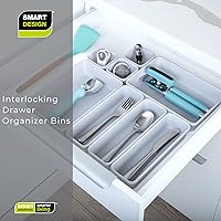 Vista 7 de Smart Design Organizador de cajones entrelazados, juego de 8 piezas, sin BPA, utensilios, cubiertos, oficina, cuidado personal o almacenamiento