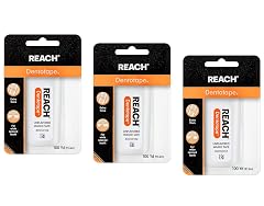Reach Dentotape Waxed Dental Floss with Extra Wide Cleaning Surface for Large Spaces between Teeth Unflavored 100 Yards