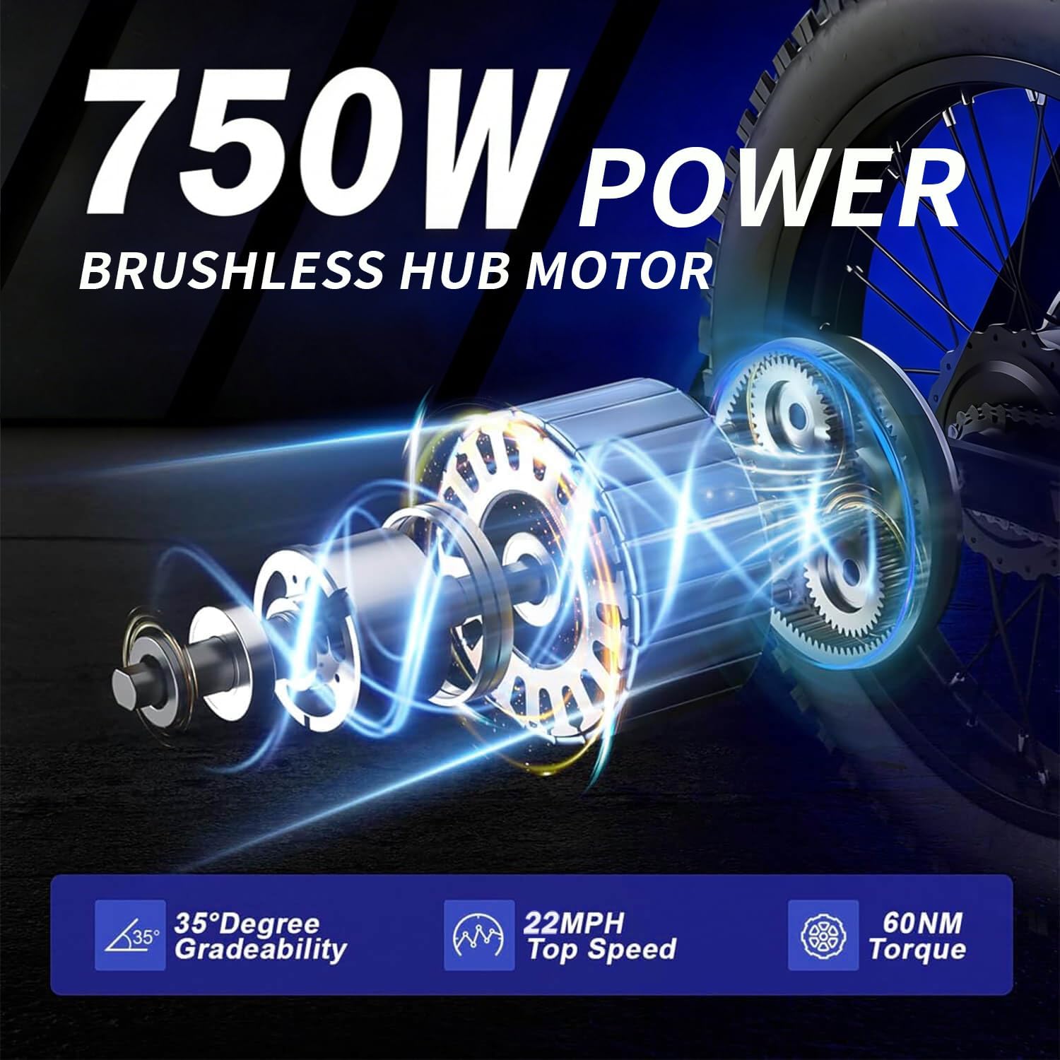 2.0 Electric Tricycle for Adults, 20"x4" Fat Tire Folding Electric Trike, 750W 48V 20.8Ah Long-Range Battery, USB Port, 20MPH 75KM 7 Speed