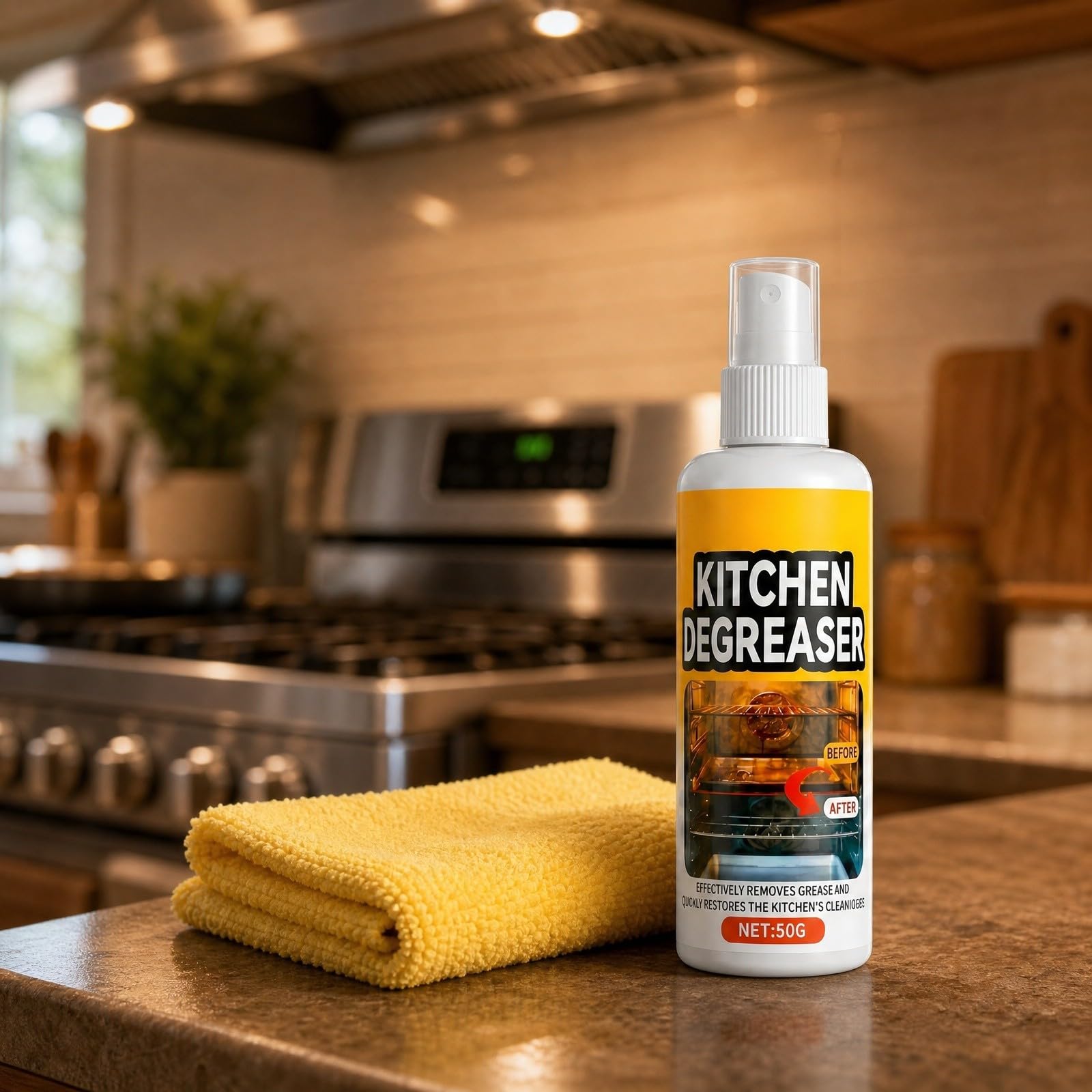 Grease Cleaner Spray, Grillreiniger, Pulizia efficiente, Detergente per Forno e Cucina, Adatto per la Pulizia di Forni, Cappe Aspiranti, Pentole, Friggitrici e Griglie da Esterno (2, A)