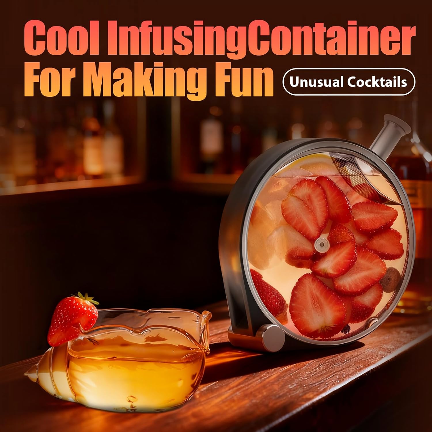 The Porthole Infuser, DIY Mixing Tools, Leak-Proof Design, Easy to Clean, Includes Glass Cup and Recipe Booklet, Perfect for Creating Your Home Bar