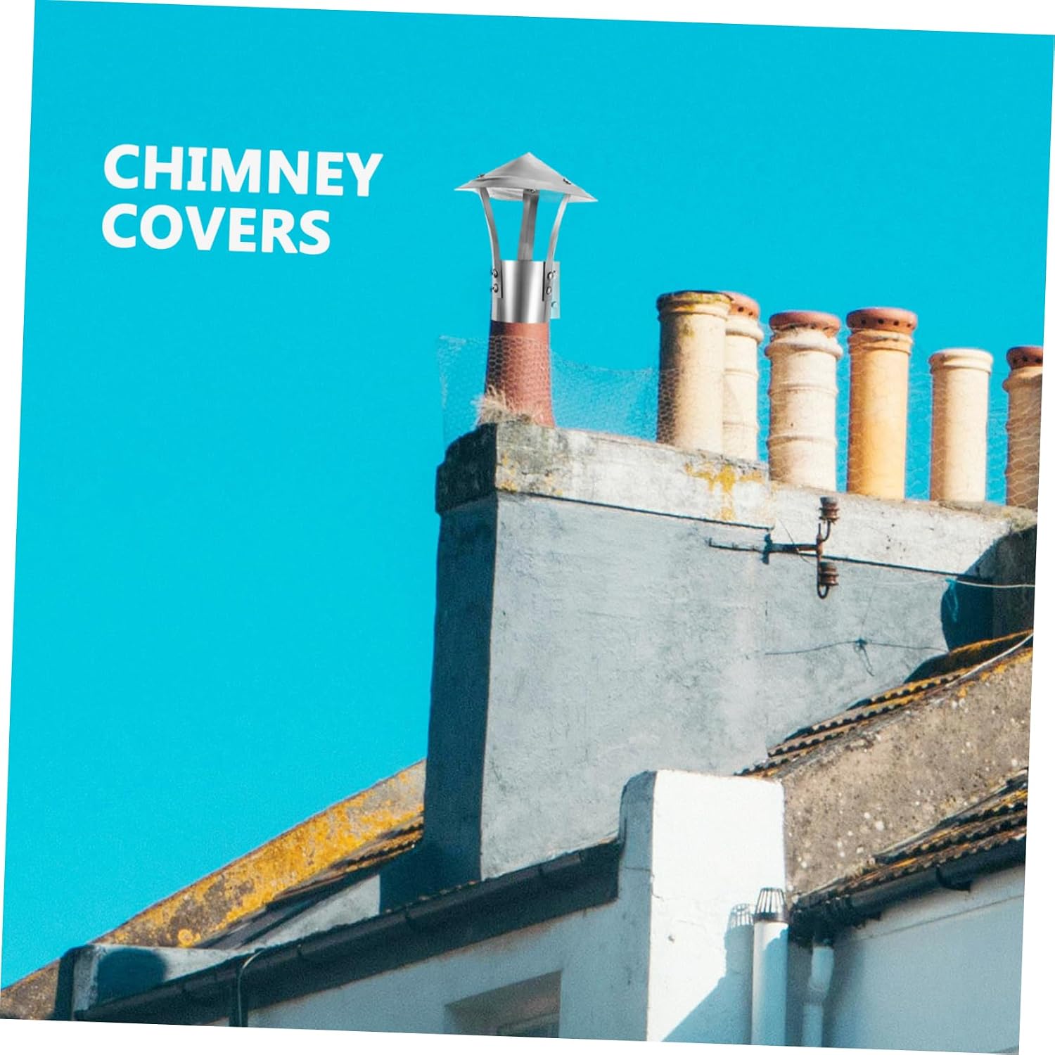HANABASS Chimney Cap 80mm Stainless Steel Roof Vent Protector