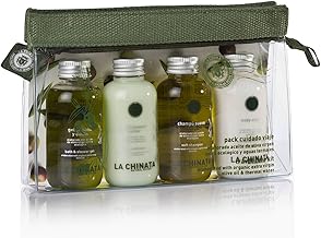 La Chinata Travel Care Pack - Compact Set with Natural Products for Skin and Hair - Ideal for Travel - Shampoo, Gel, Cream and Conditioner Made with Organic Extra Virgin Olive Oil