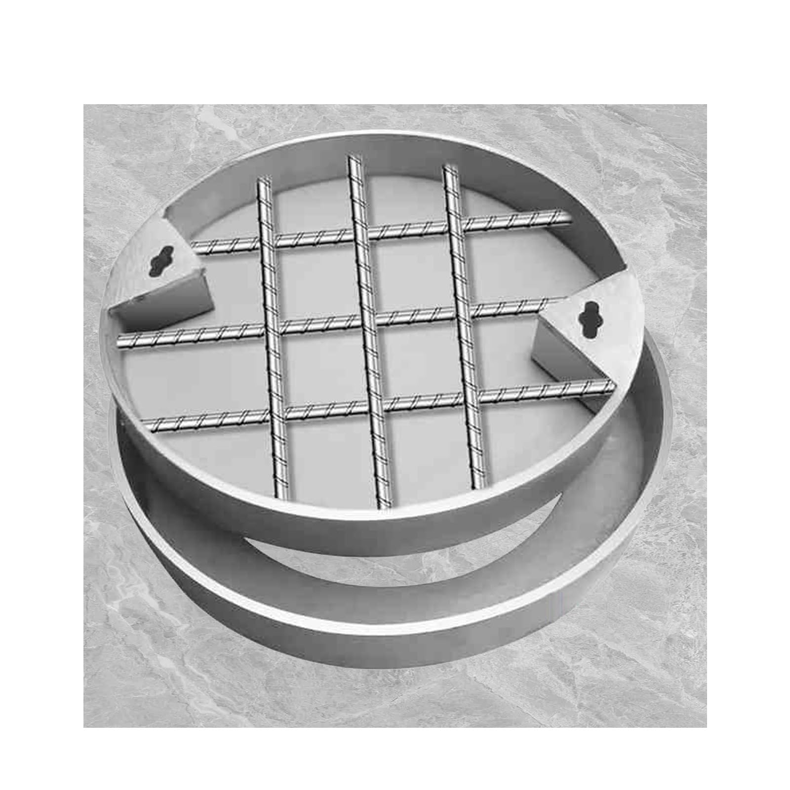 Couvercle et cadre de regard invisible 60 cm pour drain d'égout de cour