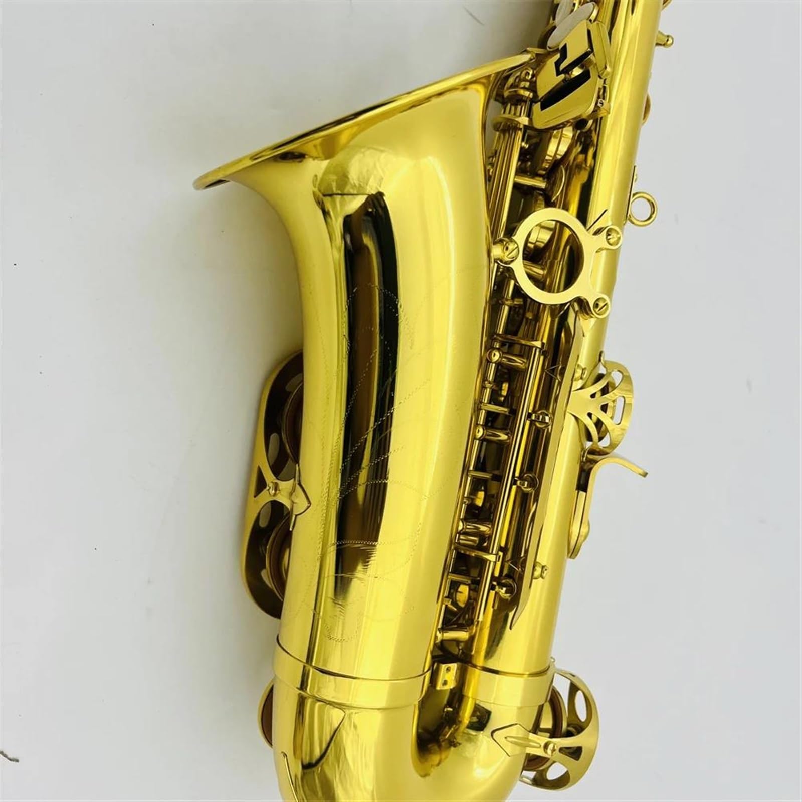 Saksofon Saksofon Altowy Eb Tune Mosiężny Instrument Muzyczny Powierzchnia Złotego Lakieru E-płaski Saksofon Z Akcesoriami Do Futerału (Color : Leather bag)