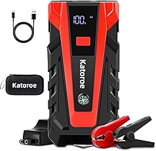 KATOROE Car Jump Starter 4000A, 12V Car Battery Jump Starter with 2.5 Inch LCD Screen, Smart Safety Clips, LED Light (Jump STARTER-011)