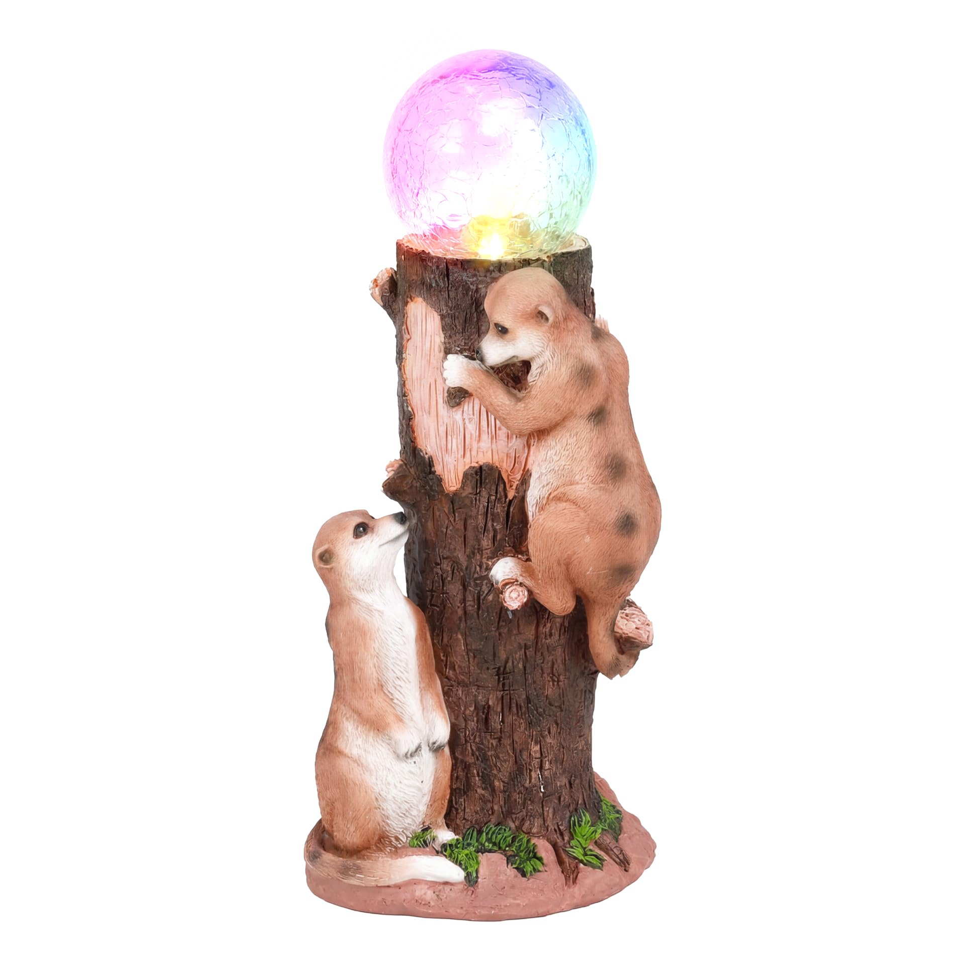 Streetwize Solar Meerkat Colour Changing Ball Light Brown
