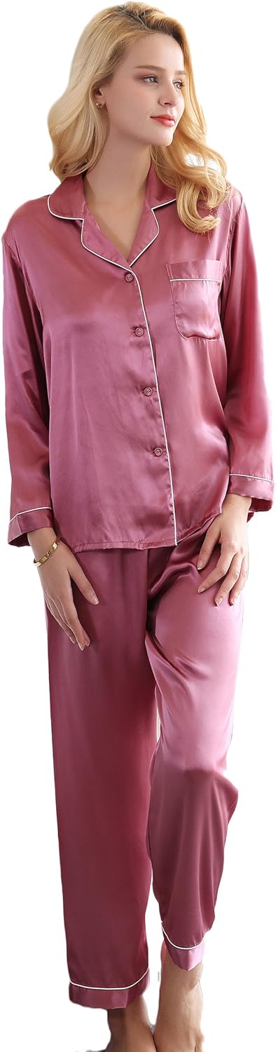 CLC Women's Pure Mulberry Silk Pajama Set Sleep Sets