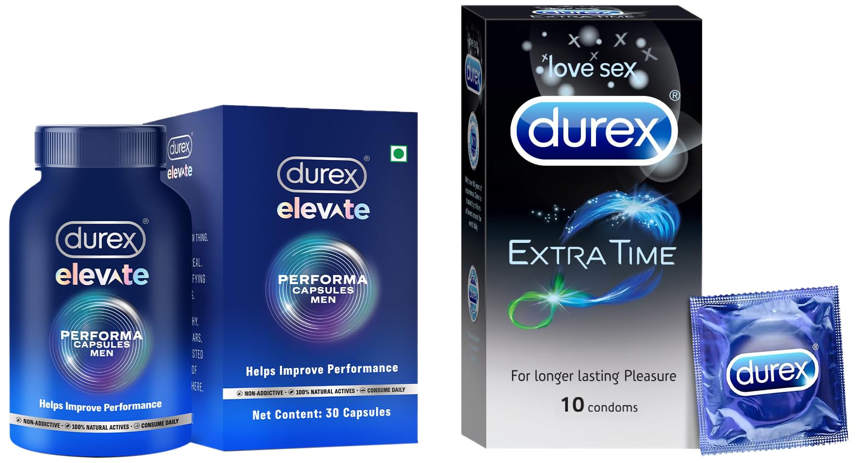 Durex Elevate Performa Shilajit Capsules For Men with Durex Condoms, Extra Time - 10 Count-picture-27