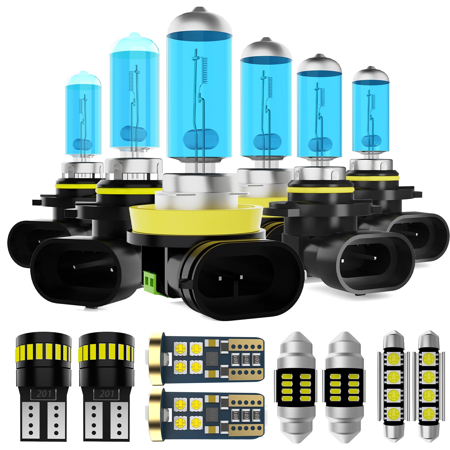 Headlight Bulbs Interior Light Kit Fit For Toyota 4Runner 2006-2009, High Low Beam Fog Light Bulb + Interior Bulbs Package + License Plate Lights, Pack of 19