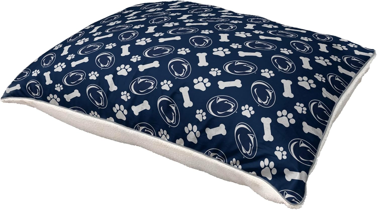 Pegasus Sports Officially Licensed NCAA Bones Repeat Sherpa Pet Bed